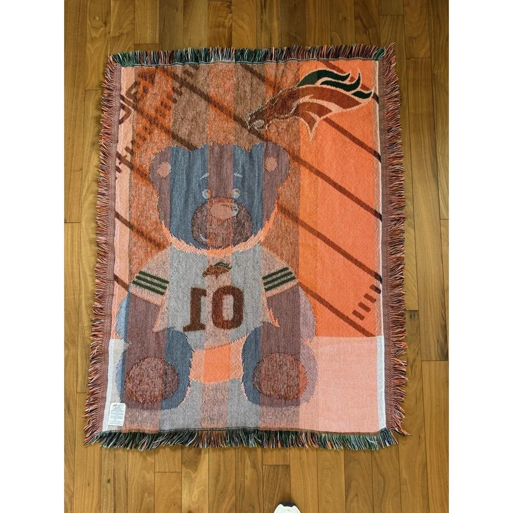 Northwest Denver Broncos Throw Blanket Unisex OS Green Bear Woven Tapestry NFL